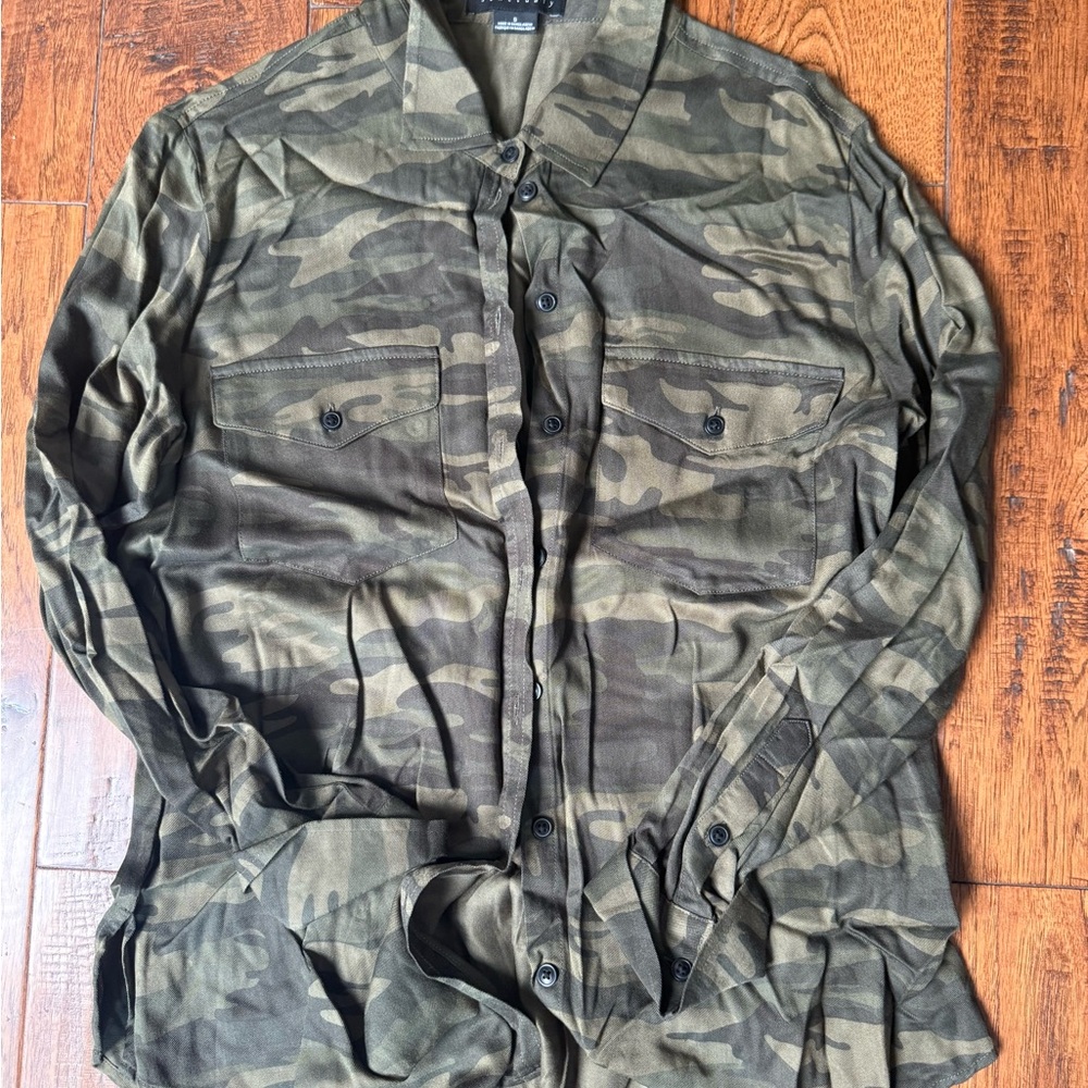 All Saints Green Lightweight Shirt Jacket